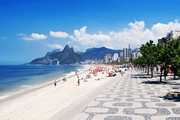 famous beach in Brazil ipanema beach in rio de janeiro