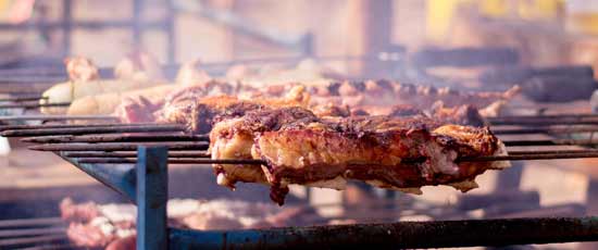 barbecue with Churrasco grilling over the fire