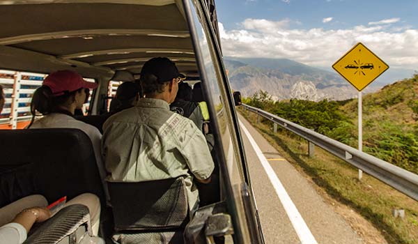 travelling by colectivo in Colombia