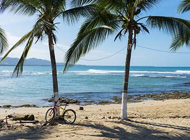 White sand beach in Puerto Viejo in Costa Rica, Central America