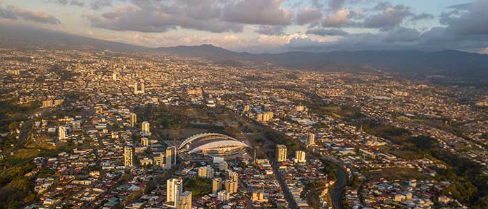 arial view of San Jose in Costa Rica