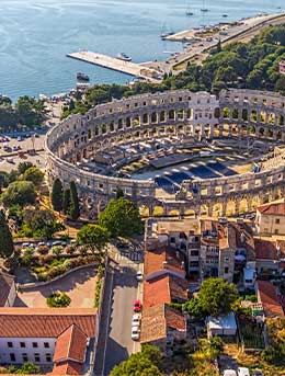 The beautiful amphitheatre in Pula