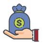 icon of a hand holding a money bag for good value of money