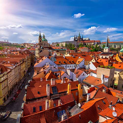 Image showing an aerial view of Mala Strana in Prague