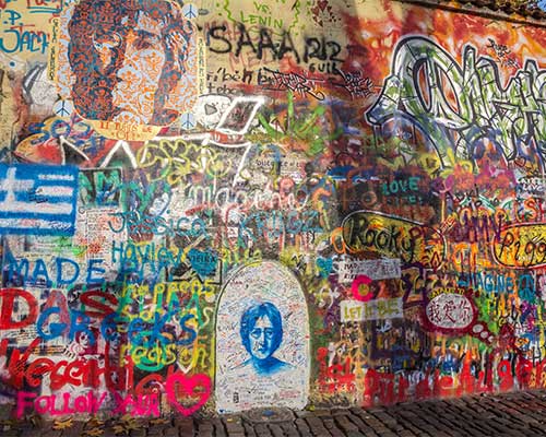 Image showing the John Lennon Wall in Prague