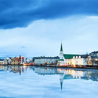 view of the rooftops of the capital city in iceland reykjavik