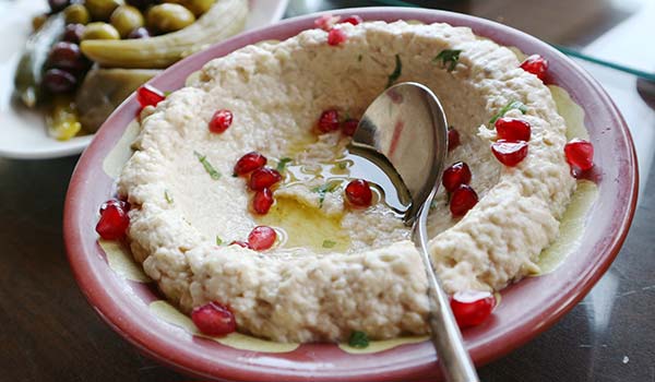 a spread of vegetarian and vegan food in israel