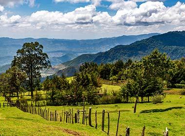 green hills and valleys in the great rift valley in kenya