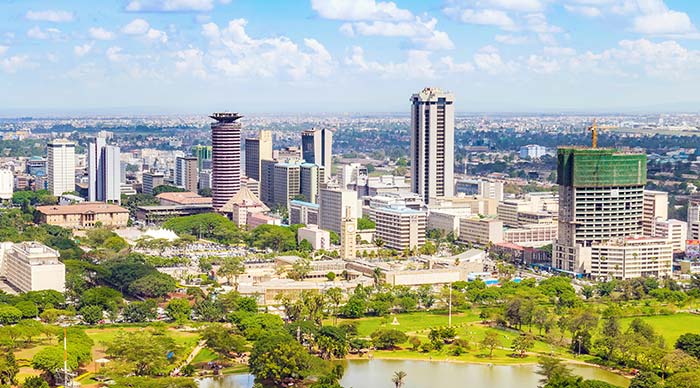 city scape of Nairobi - main airport in Kenya