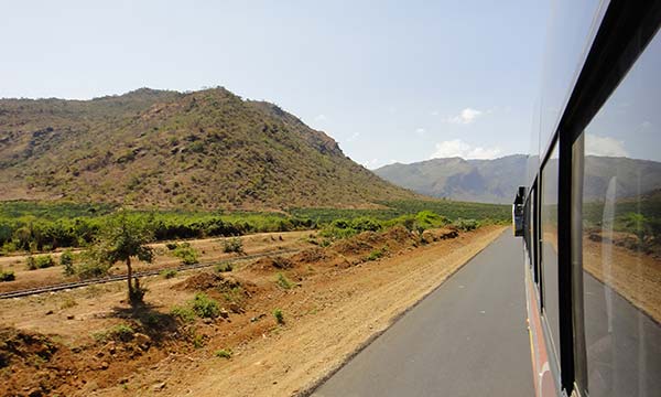 a bus travelling in Tanzania