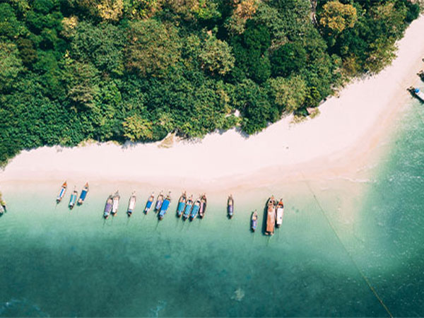 An ariel shot of Phra Nang beach in Thailand