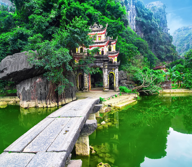 Delve into the waterways and ancient structures of Ninh Bihn outside Hanoi