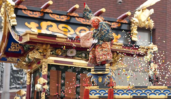 procession and parade for takayama matsuri festival in japan