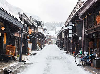 old district wooden houses in the historical takayama town in japan