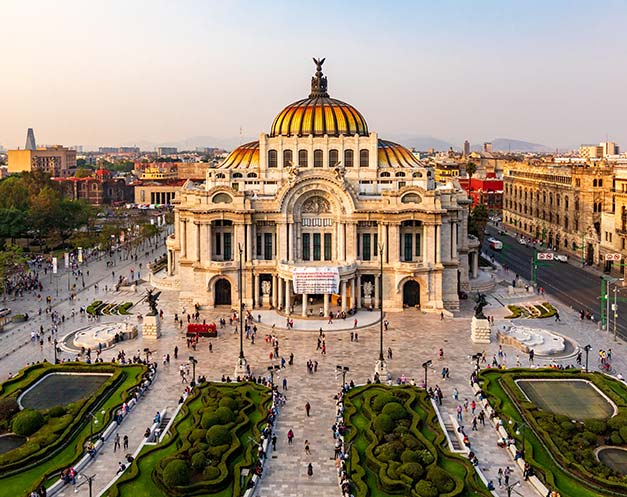 beautiful architecture in mexico city on holiday