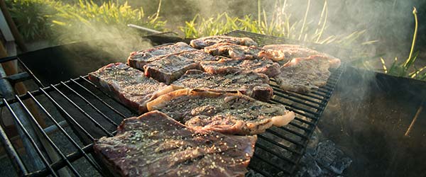 cooking meat on a traditional south african braai