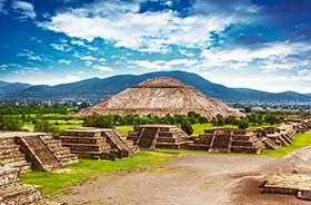 Mayan ruin site in Mexico central america on a group tour to mexico, belize and guatemala