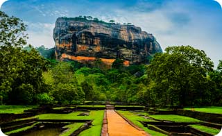 path leading to sigiriya rock also Lions rock in sri lanka, asia