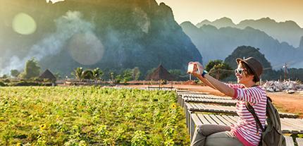 woman on a solo holiday in asia