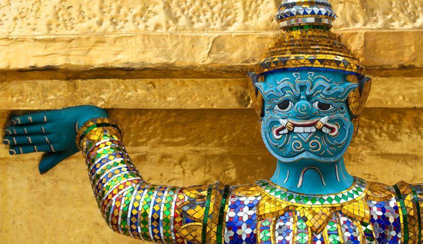 One of the intricate statues at the Grand Palace in Bangkok, Thailand